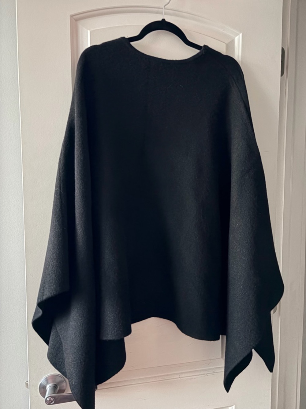 Zara Black Draped Poncho-Style Sweater